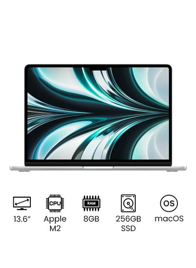 Apple MacBook Air 13.6-Inch Display, Apple M2 chip with 8-Core CPU And 8-Core GPU, 256GB SSD/Intel UHD Graphics English Silver