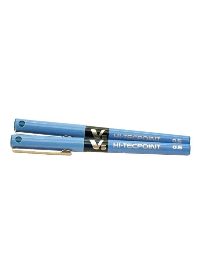 Pilot V5 Hi-Tecpoint Liquid Ink Pen, Blue Color, 0.5 mm, Needle Tip, 2  Pieces price in Saudi Arabia